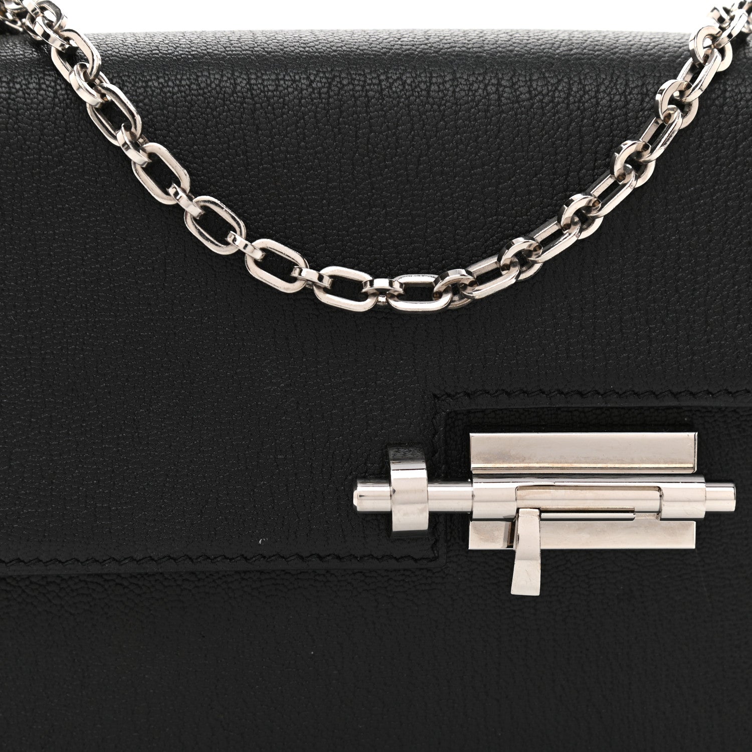 Hermes Chevre Mysore Mini Verrou Chaine Bag Black 9 of 11