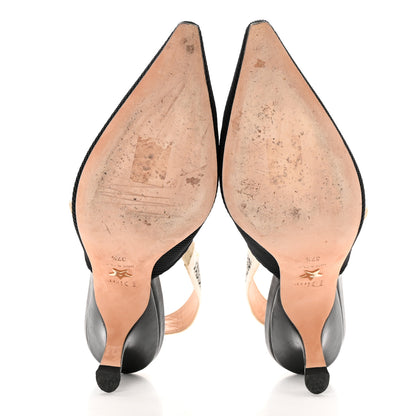 Christian Dior Technical Canvas Ribbon J Adior Slingback 65mm Pumps 37.5 Black 5 of 15