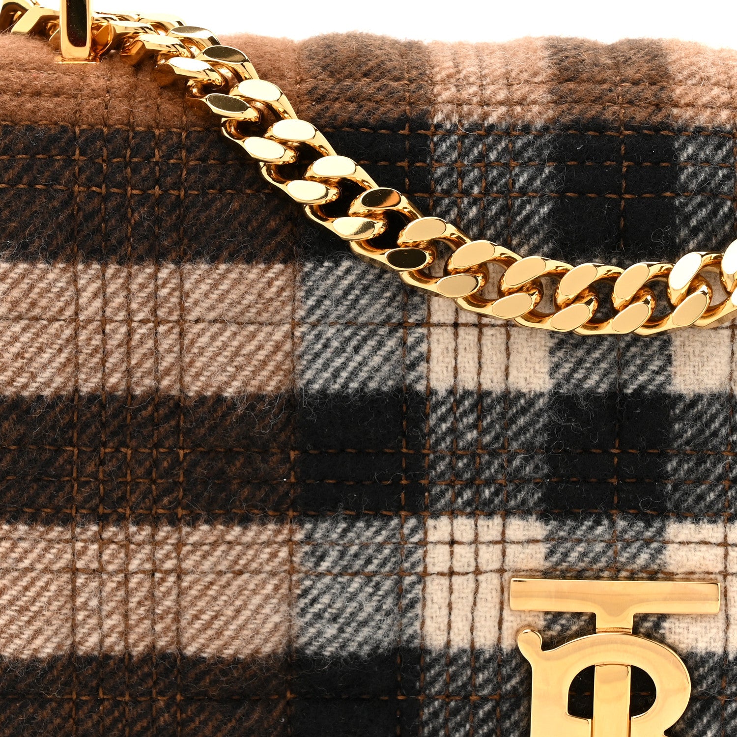 Burberry Check Cashmere Small Lola Bag Black 8 of 10