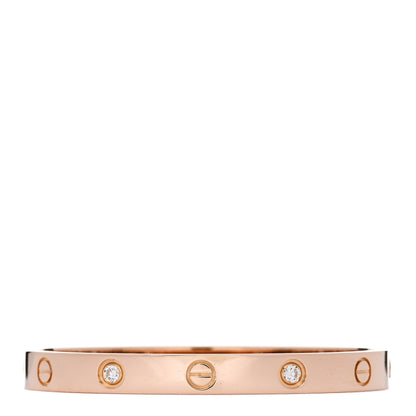 Cartier 18K Pink Gold 4 Diamond LOVE Bracelet 16 2 of 7