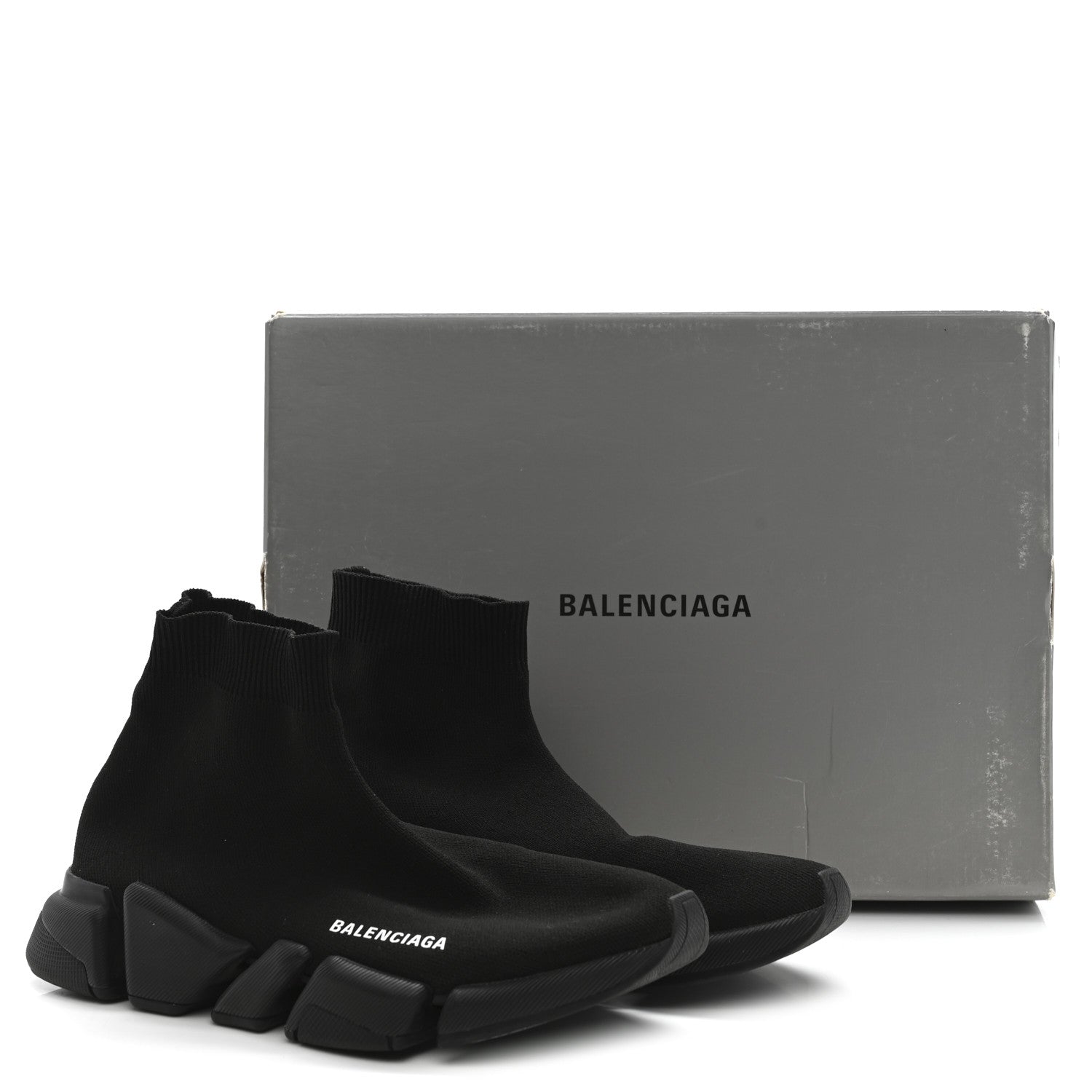 Balenciaga Technical 3D Recycled Knit Womens Speed 2.0 Sneakers 41 Monocolor Black 10 of 10