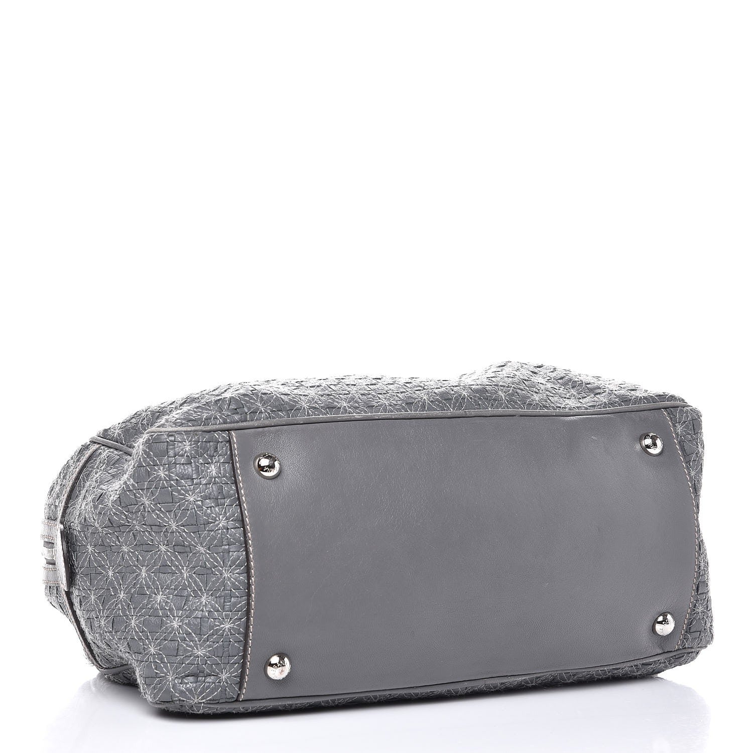 Dolce & Gabbana Woven Calfskin Miss Biz Bowler Grey 4 of 11