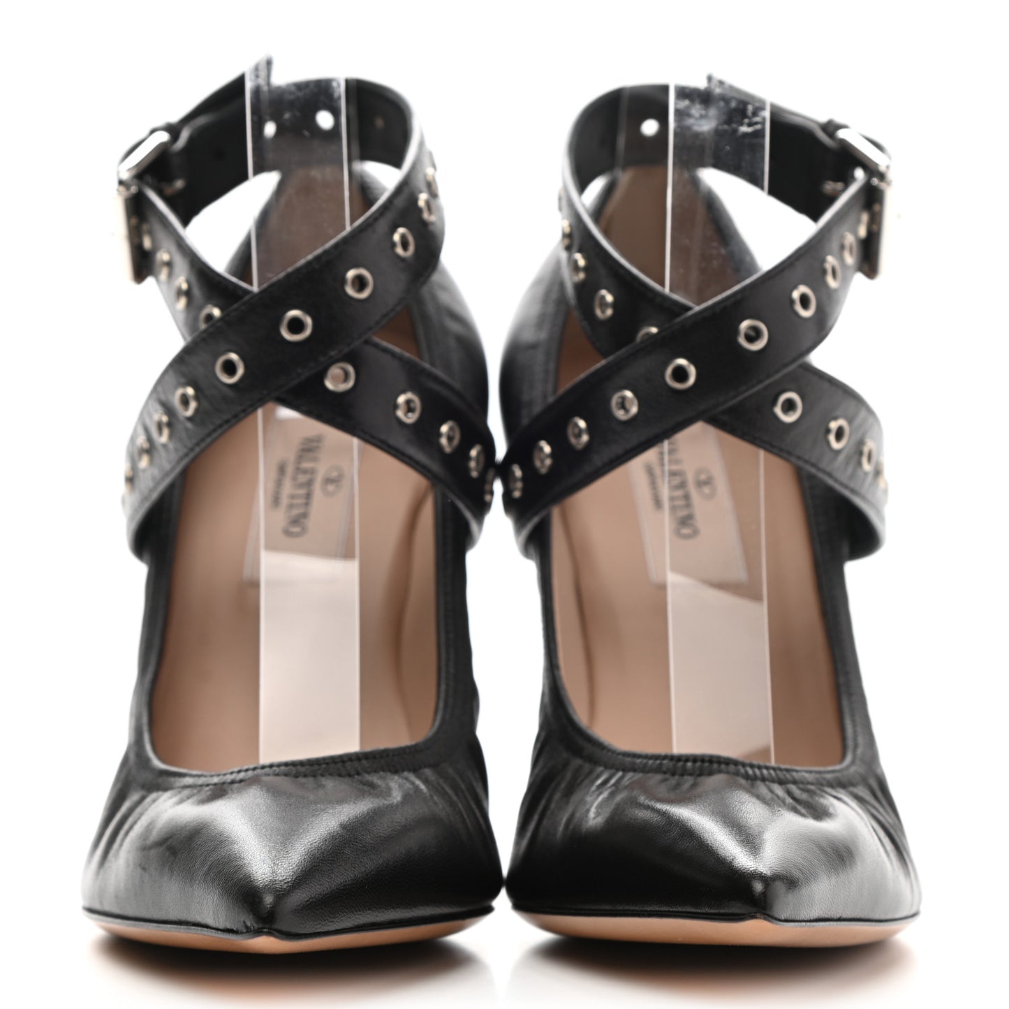 Nappa Love Latch Cross Strap 100mm Pumps 36.5 Black