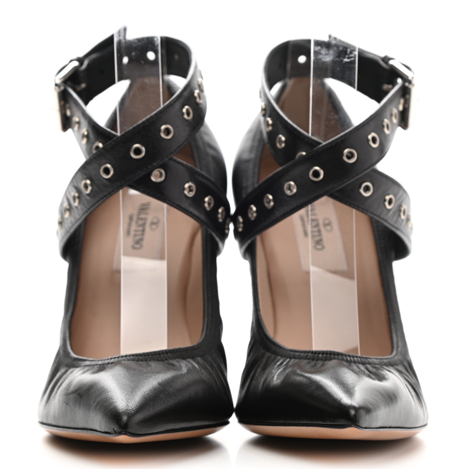 Valentino Garavani Nappa Love Latch Cross Strap 100mm Pumps 36.5 Black 2 of 9