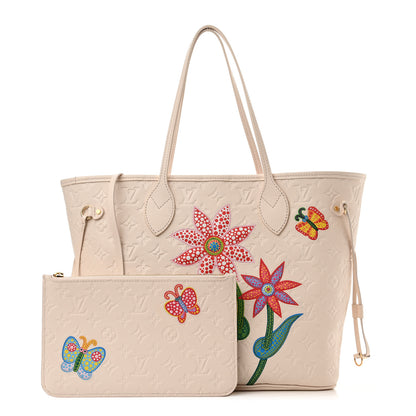 Louis Vuitton LV X YK Empreinte Inlaid Kusama Flowers Neverfull MM Quartz 1 of 11