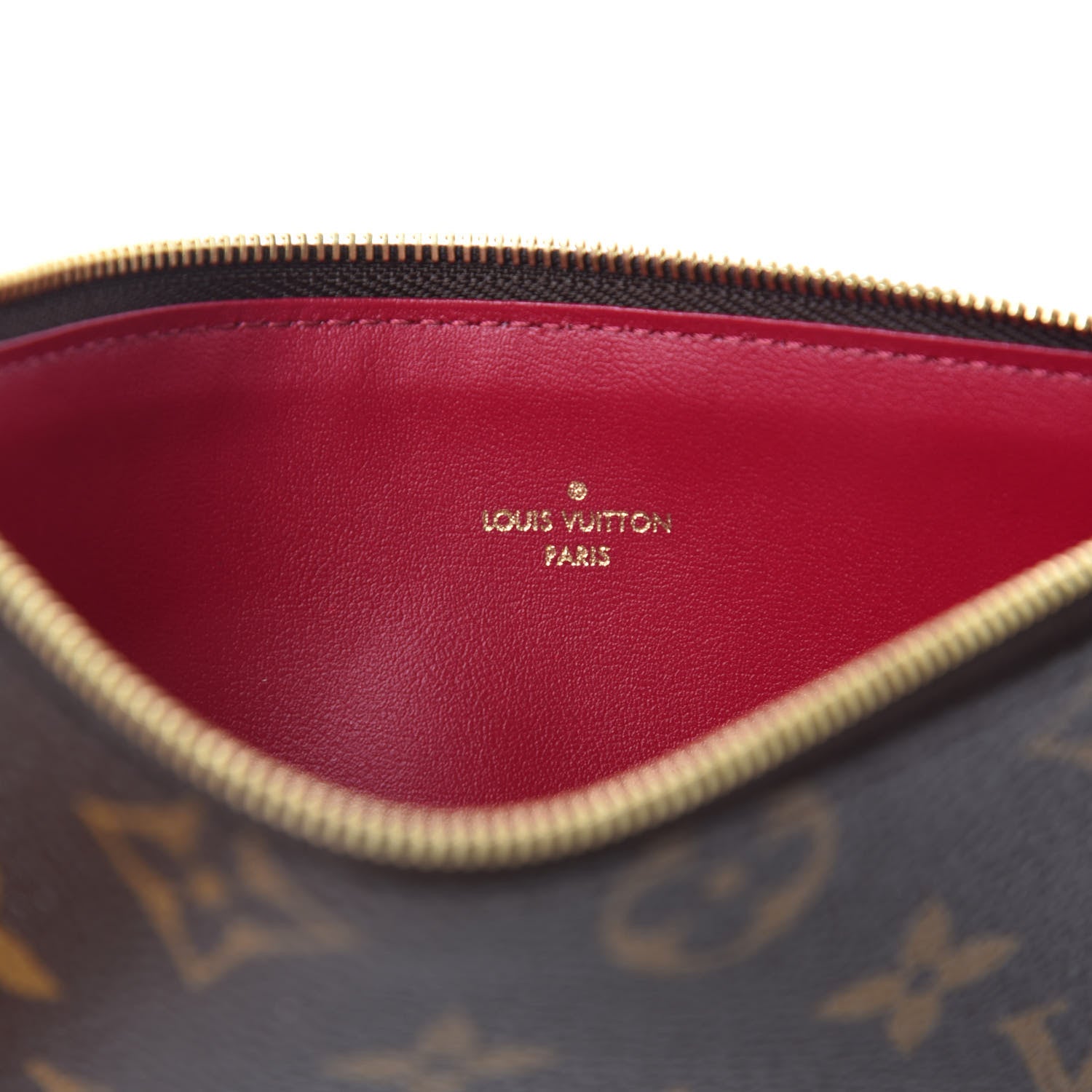 Louis Vuitton Monogram Felicie Chain Wallet Zippered Insert Fuchsia 6 of 6