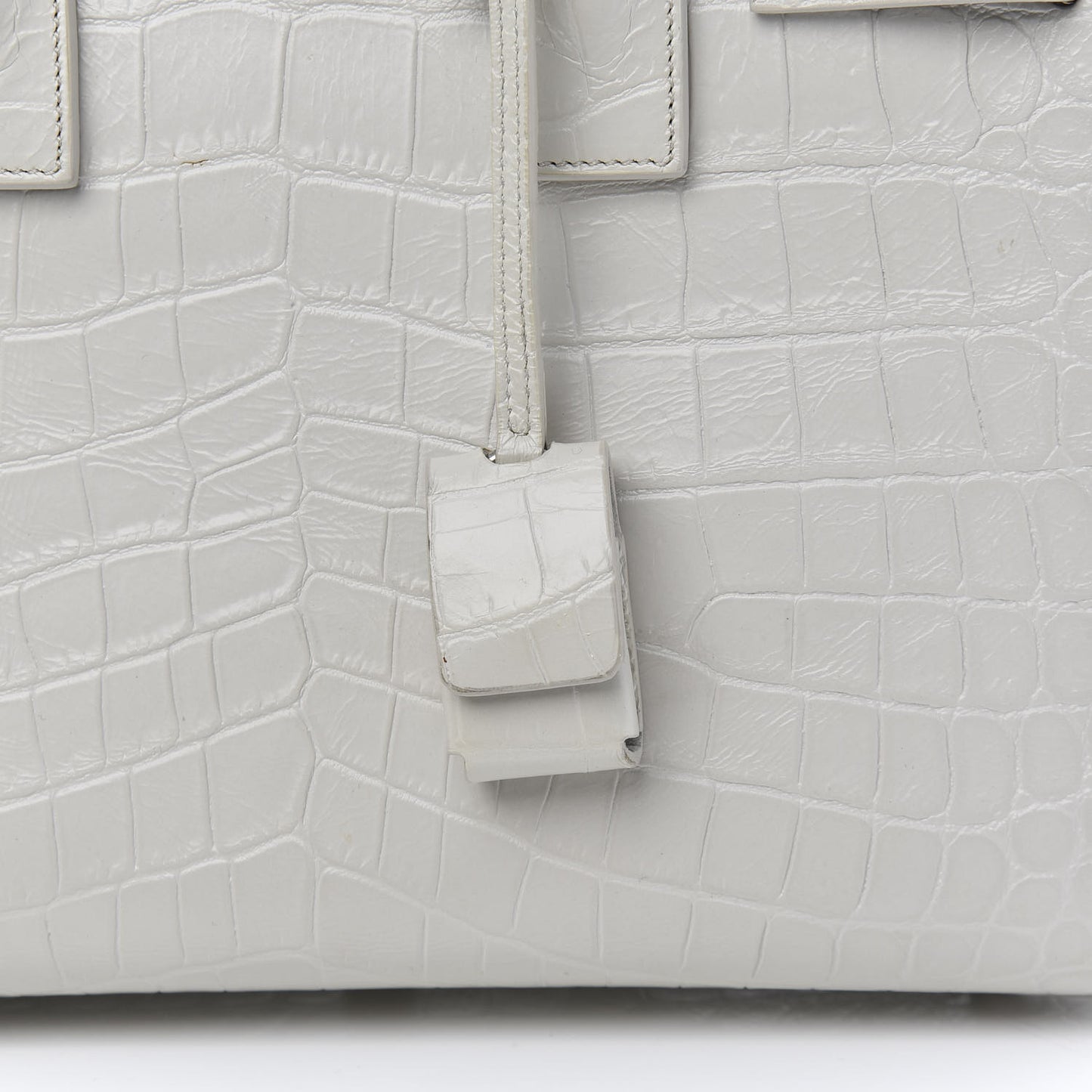 Calfskin Crocodile Embossed Baby Sac De Jour Gris Perle
