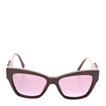 Chanel Acetate Square Cat Eye CC Sunglasses 5456-Q-B Red 2 of 8
