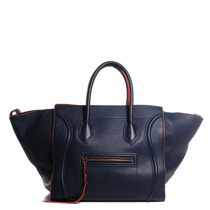 Celine Supple Calfskin Large Phantom Luggage Navy Blue Orange 1 of 9