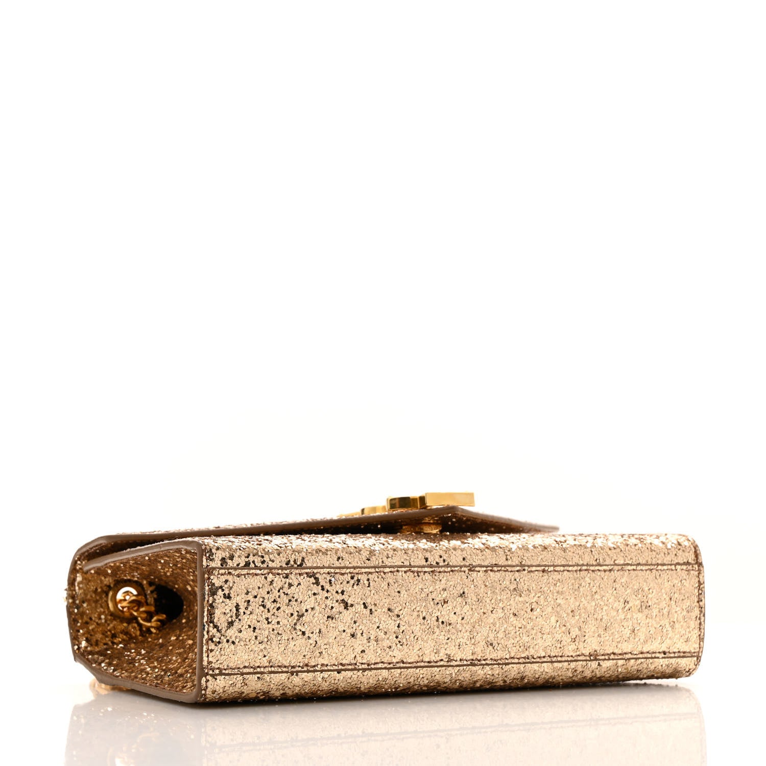 Saint Laurent Glitter Monogram Galactica Satchel Gold 4 of 12