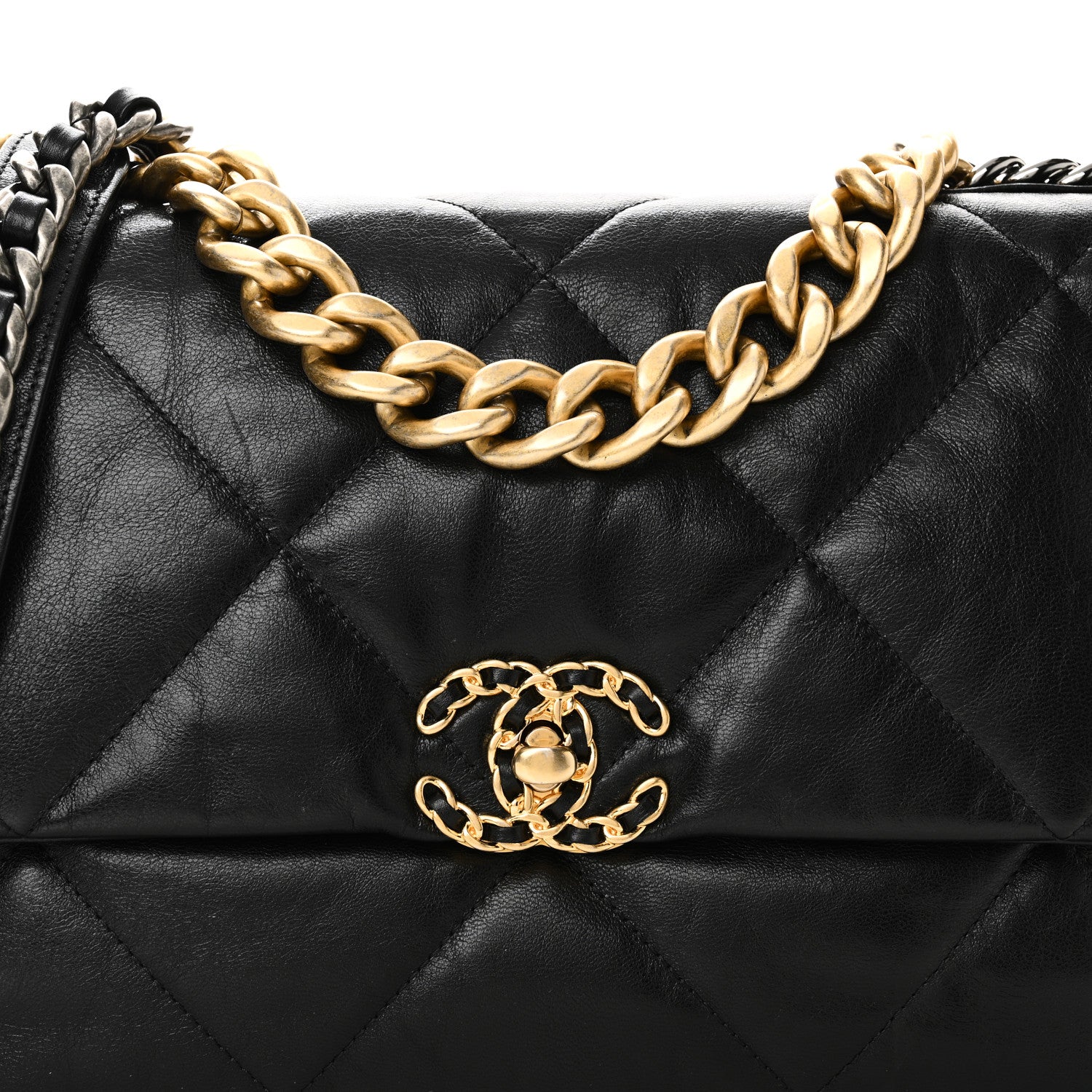 Chanel Goatskin Quilted Large Chanel 19 Flap Black 8 of 11