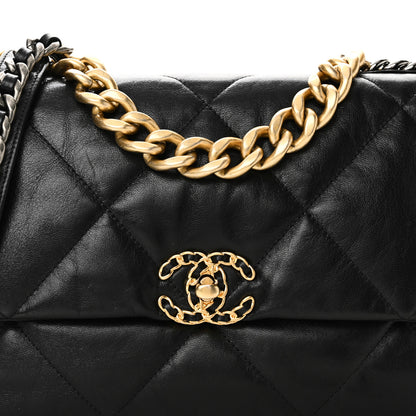 Chanel Goatskin Quilted Large Chanel 19 Flap Black 8 of 11