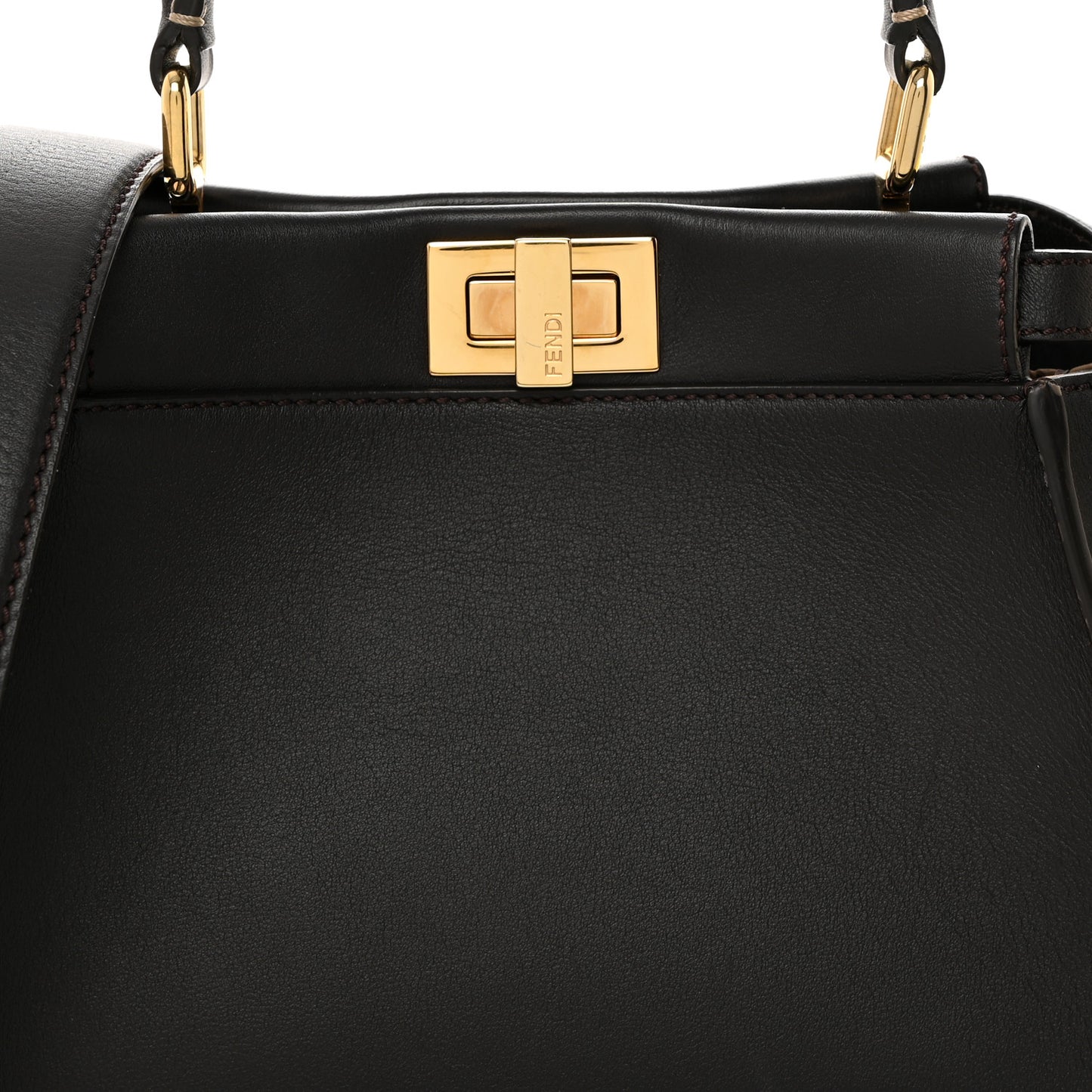 Vitello Seta Nabuk Pequin Mini Peekaboo Iconic Satchel Ebano Tobacco Moro