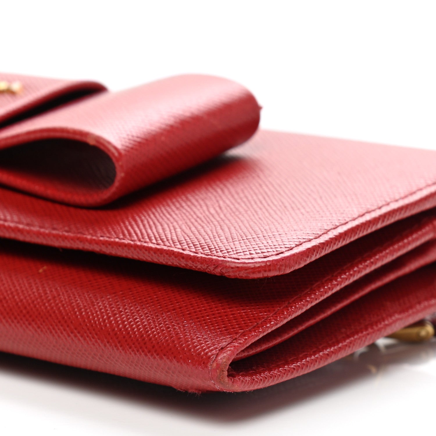 Prada Saffiano Fiocco Bow Continental Wallet Fuoco 9 of 13