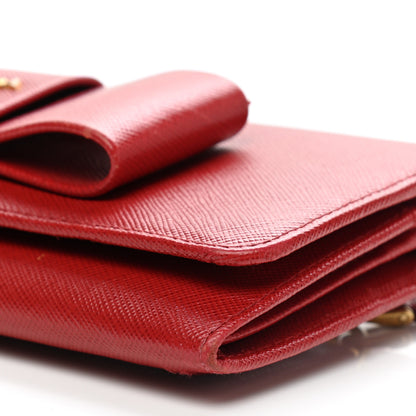 Prada Saffiano Fiocco Bow Continental Wallet Fuoco 9 of 13