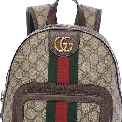 Gucci GG Supreme Monogram Calfskin Web Small Ophidia Day Backpack Beige Ebony New Acero 9 of 9