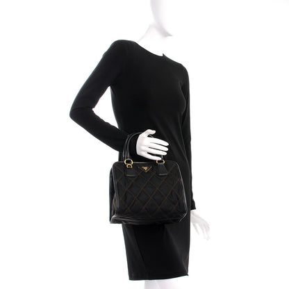 Prada Saffiano Tessuto Nylon Impunturato Quilted Shopper Black 3 of 10