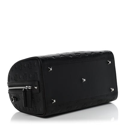 MCM Calfskin Ottomar Monogram Essential Boston Bag Black 4 of 10