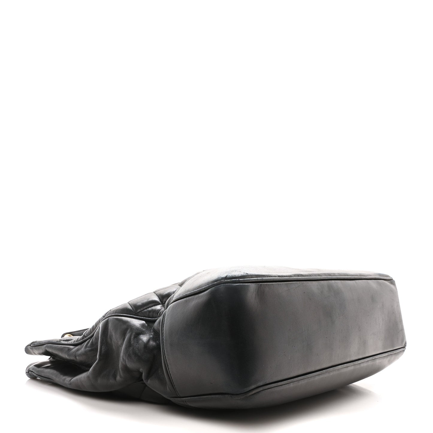 Lambskin Quilted Shopping Tote Black