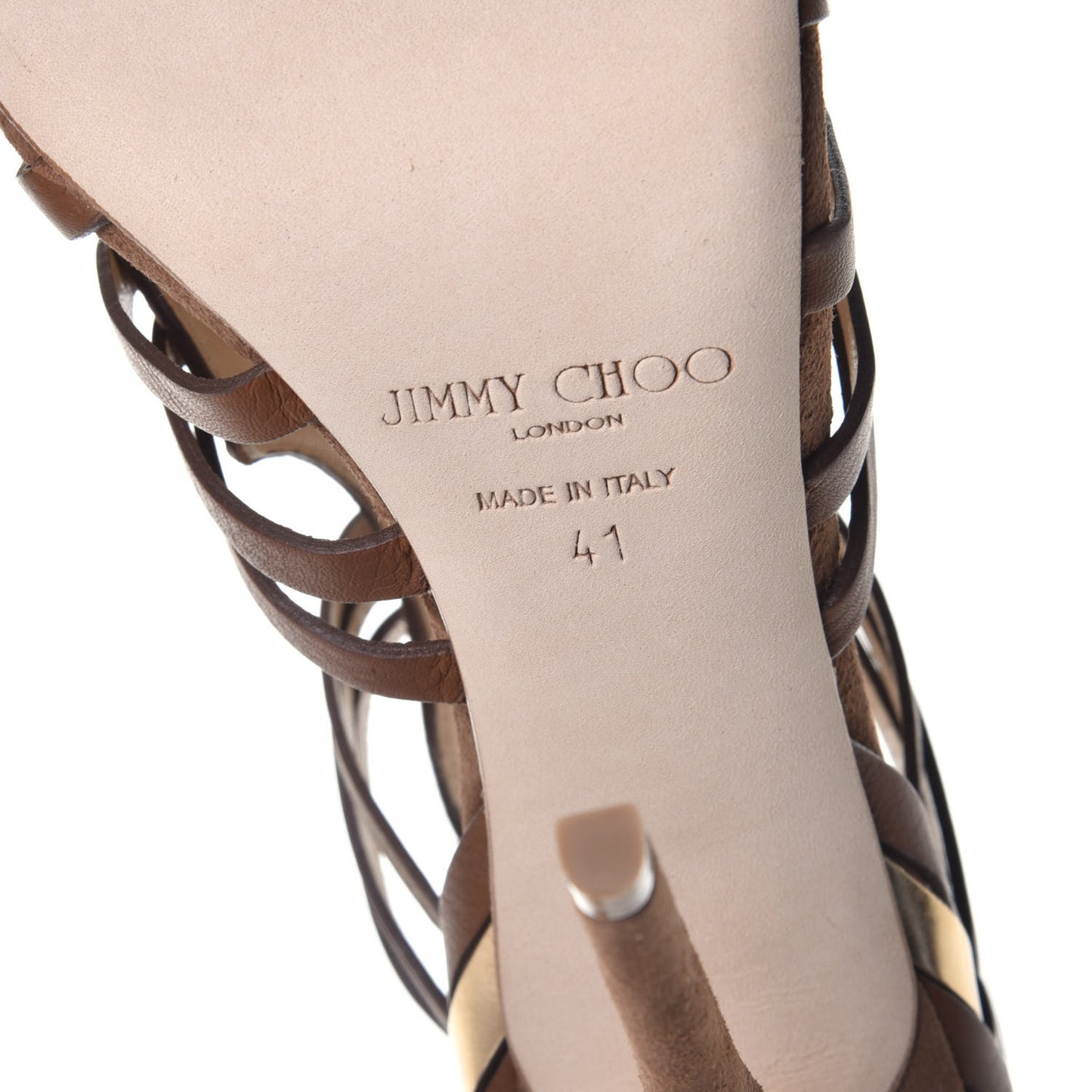 Suede Calfskin Maria Sandals 41 Tan