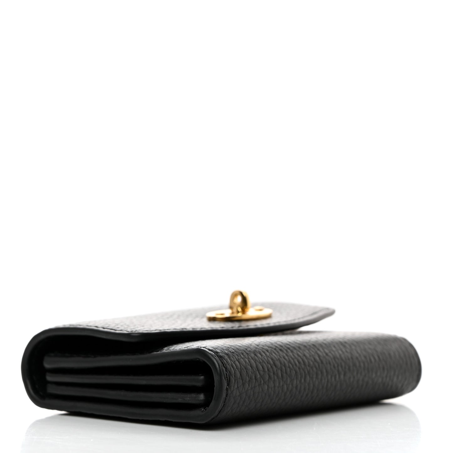 Small Classic Grain Darley Concertina Wallet Black