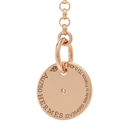 Hermes 18K Rose Gold Diamond Long Gambade Necklace 5 of 6