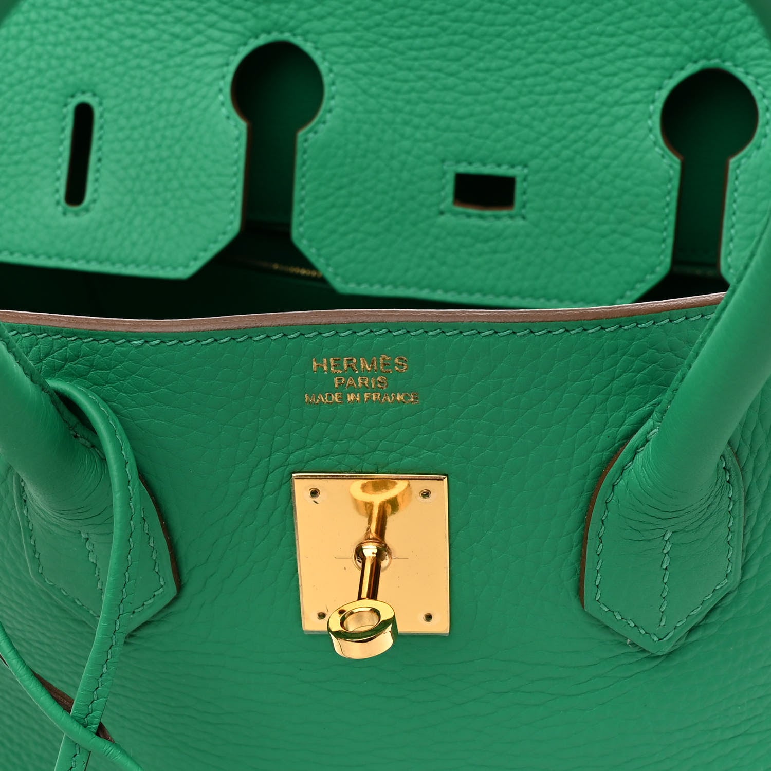 Hermes Taurillon Clemence Birkin 35 Menthe 6 of 12