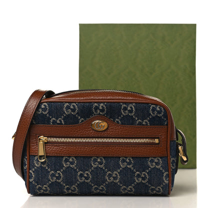 Gucci New Denim GG Monogram Dollar Calfskin Mini Ophidia Shoulder Bag Blue Tea Cuir Epilog 10 of 10