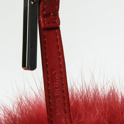 Fendi Fox Fur Shiny Nappa Bi-Color N ABCharm Bag Charm Rosso Chiaro Lago Strawberry 3 of 4