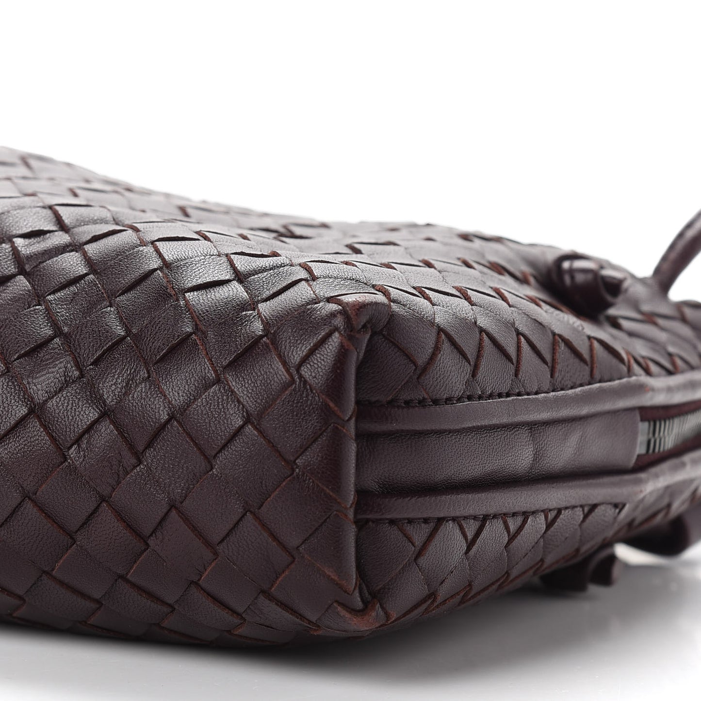 Nappa Intrecciato Nodini Crossbody Messenger Aubergine