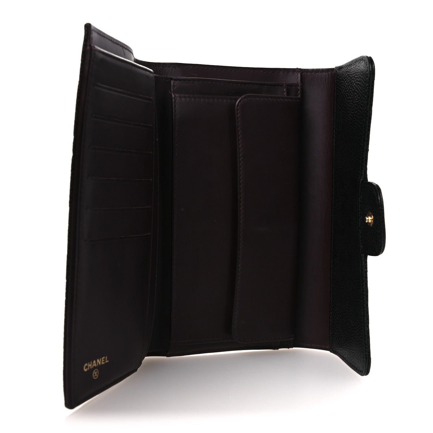 Chanel Caviar Quilted Large Gusset Flap Wallet Black 5 of 12