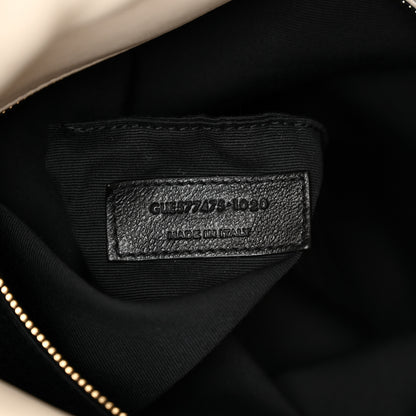 Saint Laurent Lambskin Quilted Medium Loulou Puffer Monogram Chain Satchel Blanc Vintage 6 of 12