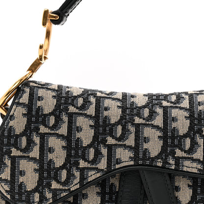 Christian Dior Oblique Mini Saddle Bag Blue 9 of 13