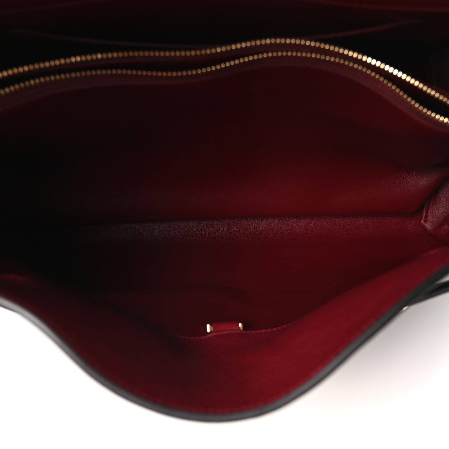 Calfskin Large Hug Soft Bicolor Shoulder Bag Black Flame Red