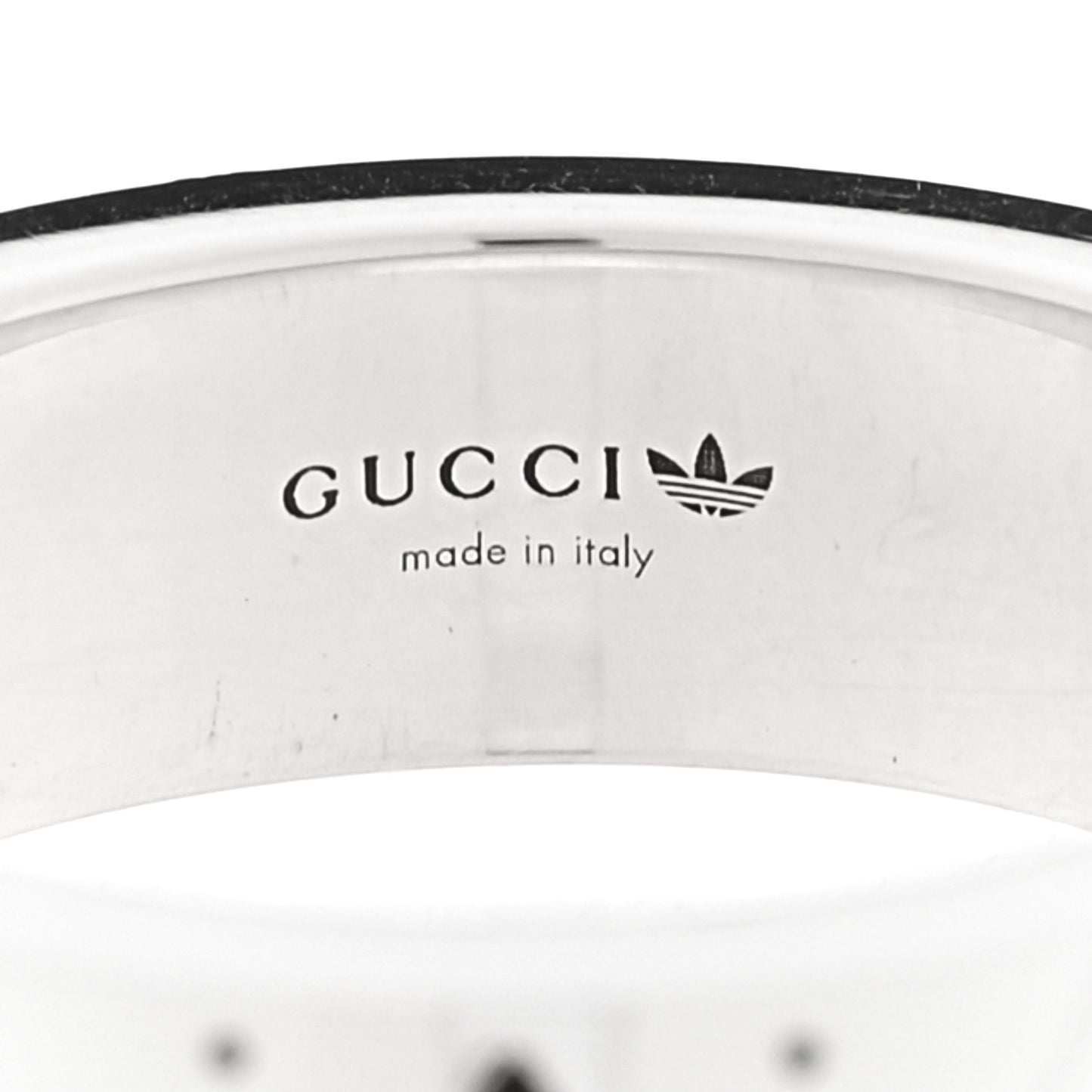 X ADIDAS Sterling Silver Trefoil GG Monogram Band Ring 55 7.25