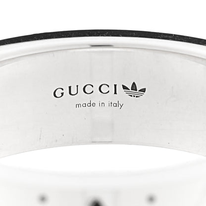 Gucci X ADIDAS Sterling Silver Trefoil GG Monogram Band Ring 55 7.25 4 of 5