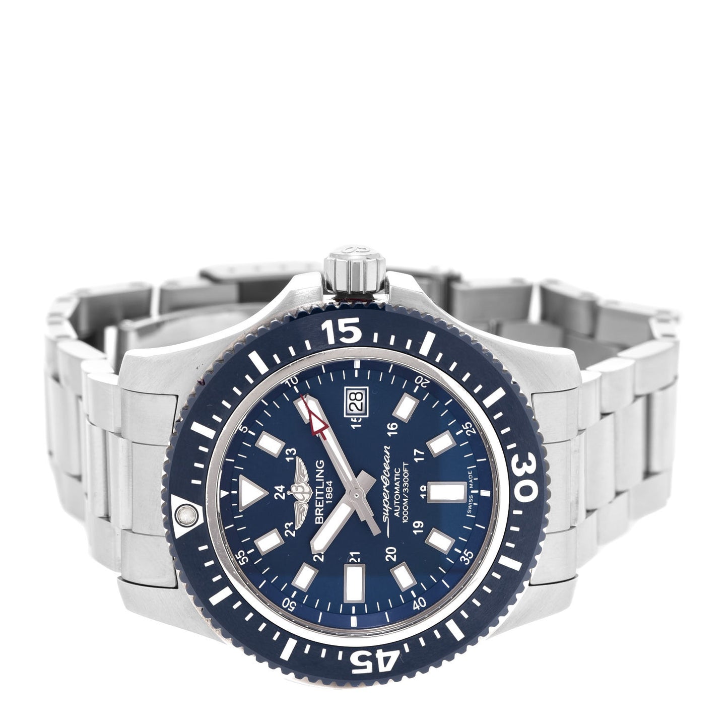 Stainless Steel 44mm SuperOcean Automatic Watch Blue Y17393
