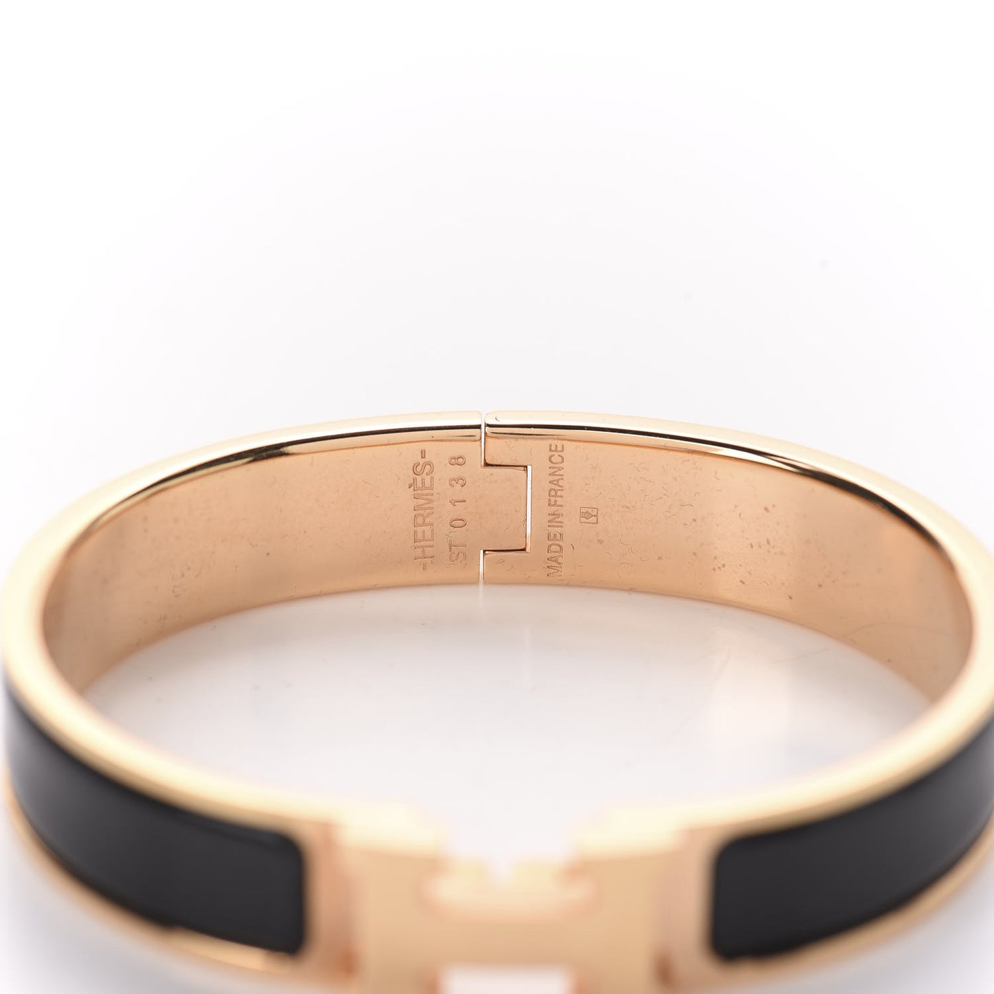 Enamel Narrow Clic Clac H Bracelet PM Black