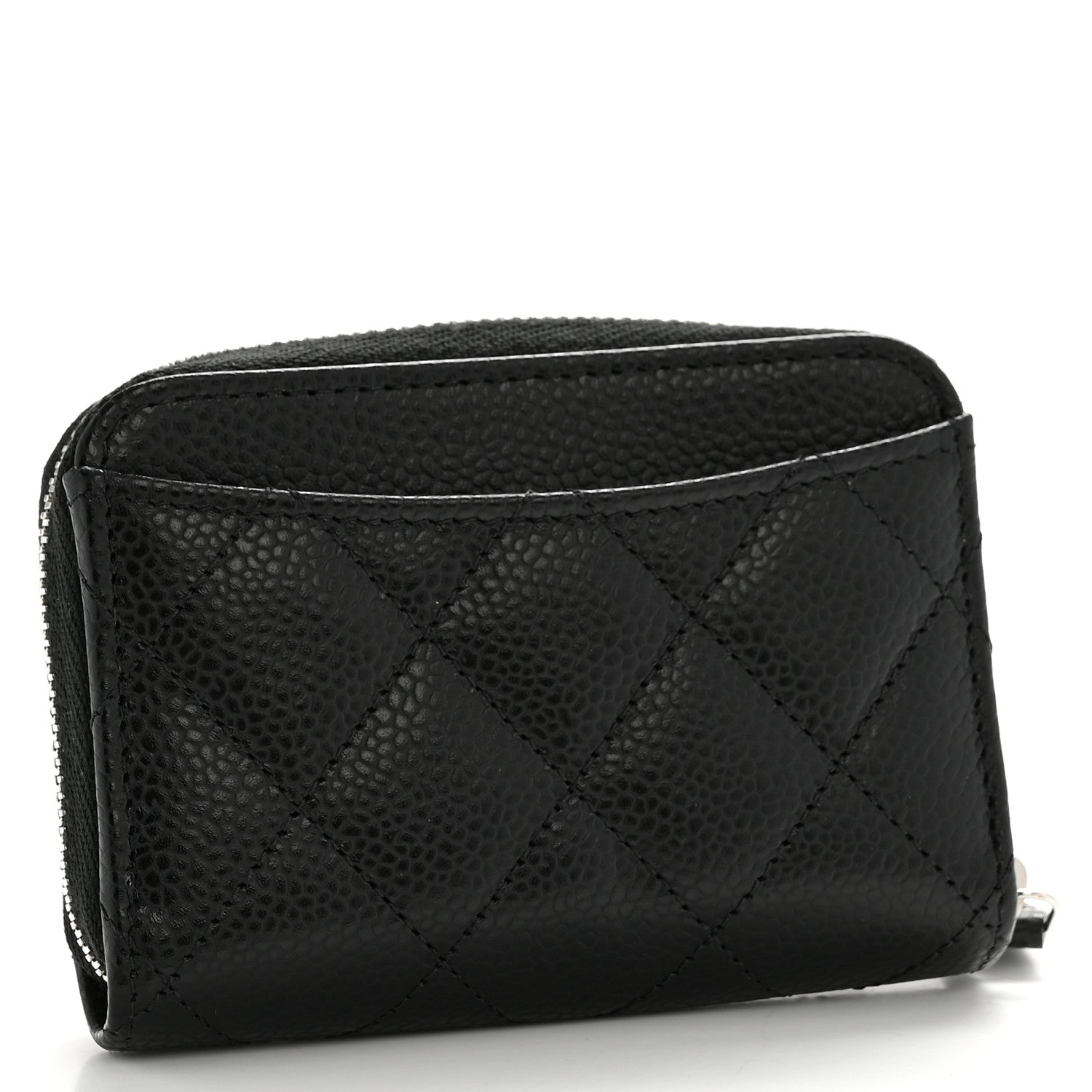 Chanel Caviar Quilted Zip Coin Purse Black 3 of 8