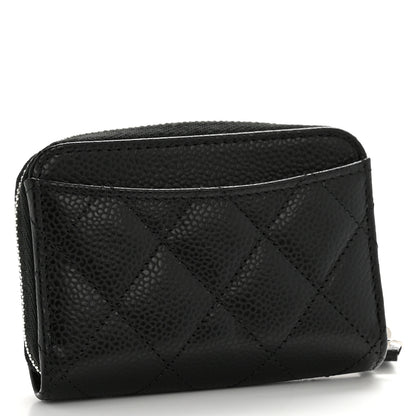 Chanel Caviar Quilted Zip Coin Purse Black 3 of 8