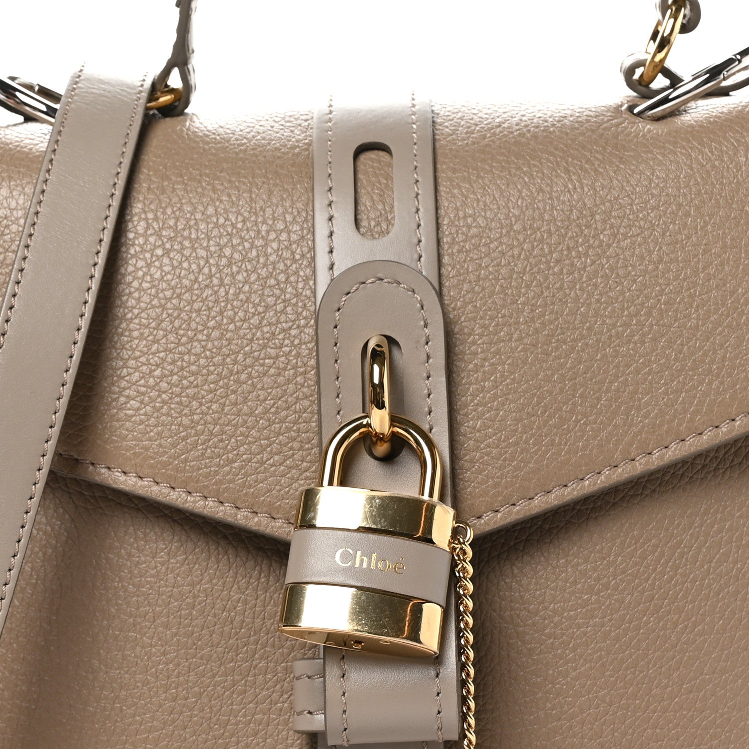 Chloe Shiny Grained Calfskin Medium Aby Day Shoulder Bag Motty Grey 8 of 11