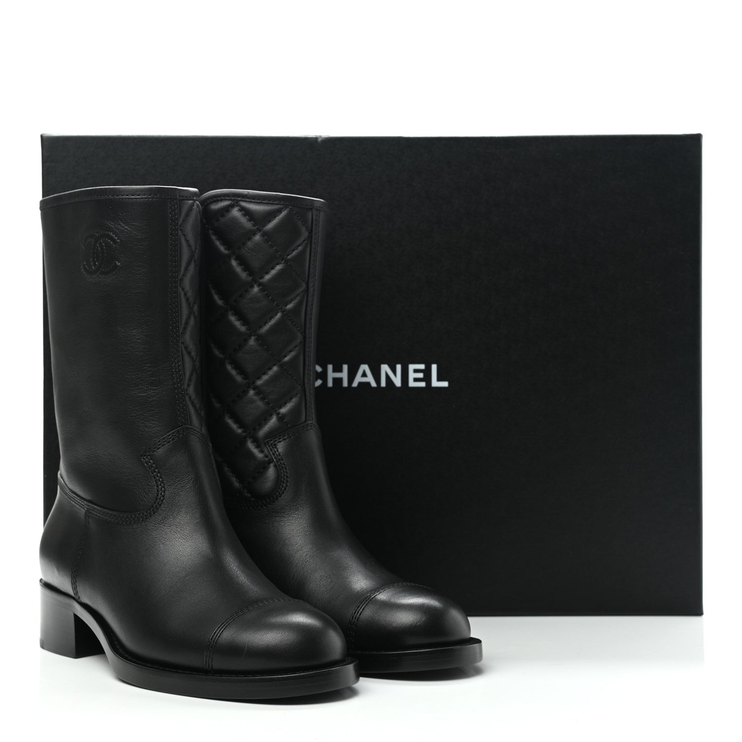 Calfskin CC Boots 39 Black
