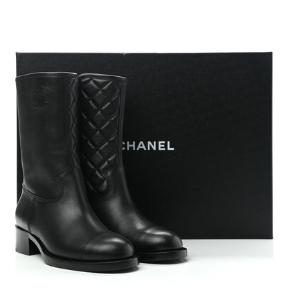 Chanel Calfskin CC Boots 39 Black 9 of 9