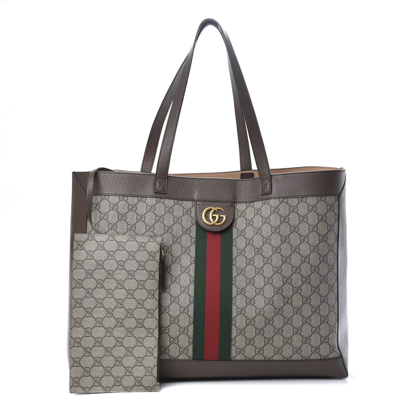 GG Supreme Monogram Web Large Ophidia Tote Brown