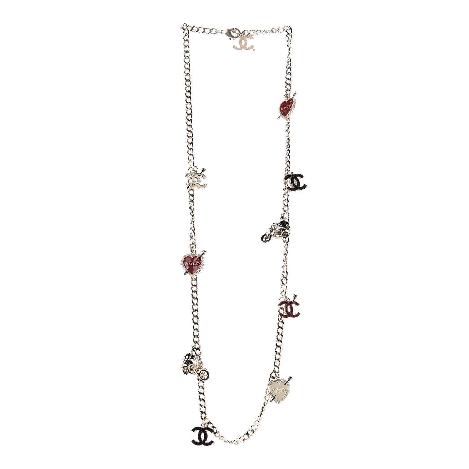 Chanel Enamel Charm CC Long Necklace Gold 3 of 5