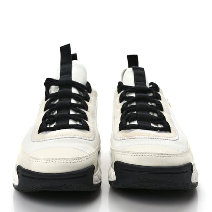 Chanel Velvet Calfskin Mixed Fibers CC Sneakers 38 Ivory Black 2 of 10