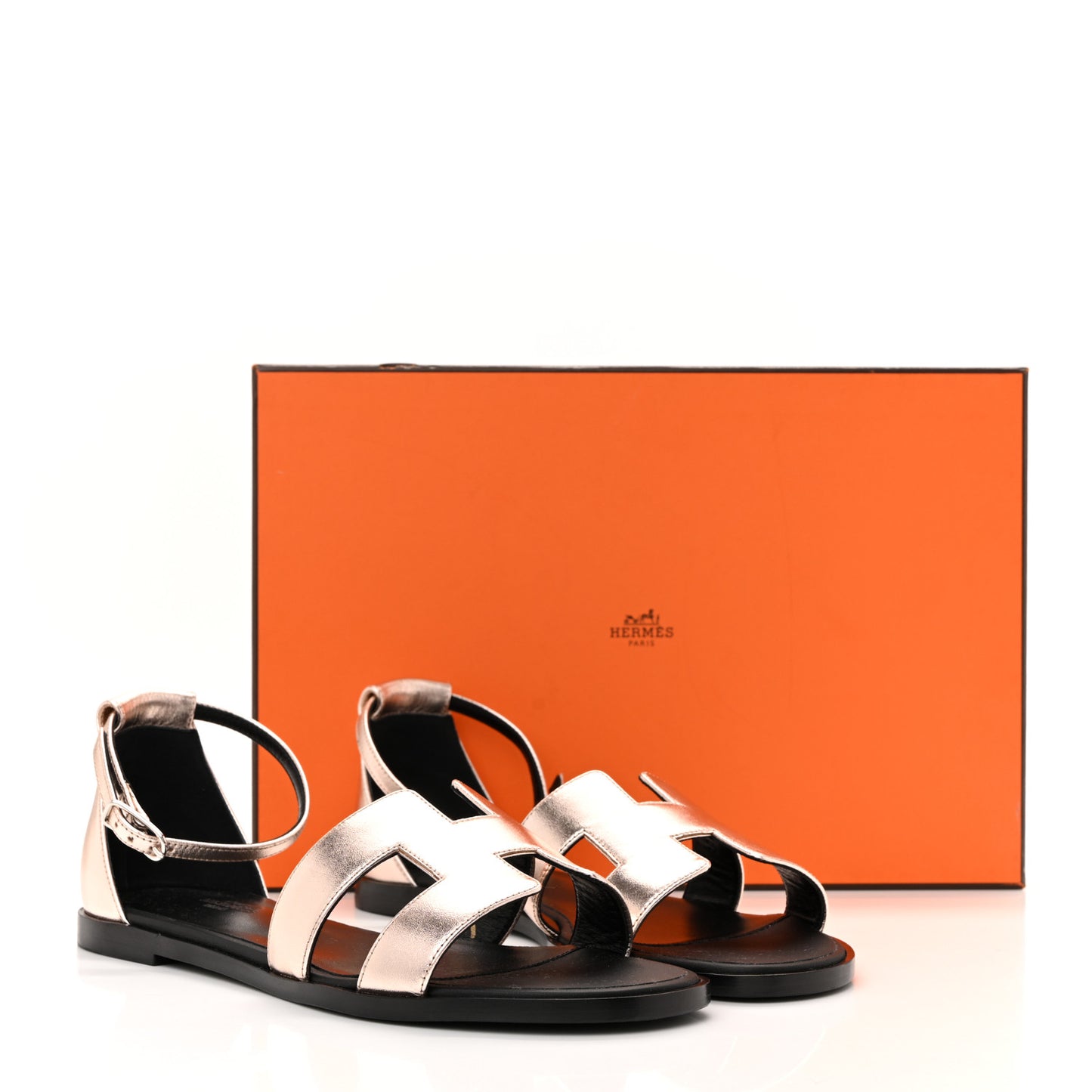 Metallic Nappa Santorini Sandals 37.5 Rose Doré