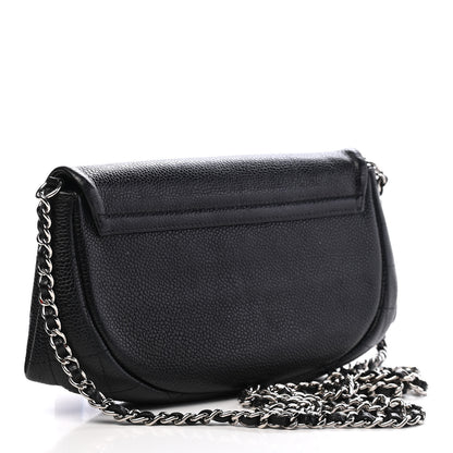 Chanel Caviar Half Moon Wallet On Chain WOC Black 3 of 10