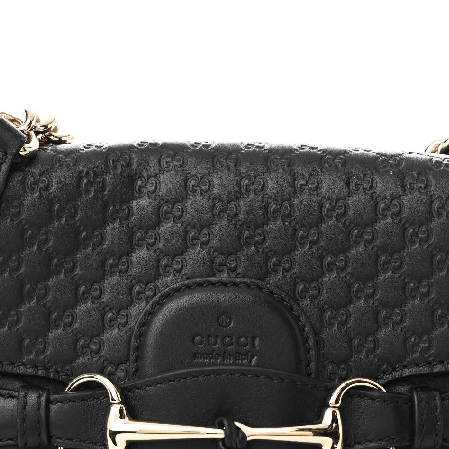 Microguccissima Medium Emily Chain Shoulder Bag Black