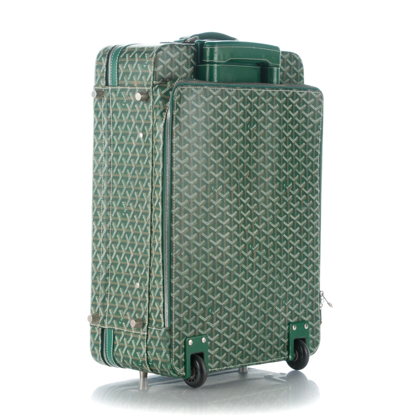 Goyardine Rolling Suitcase Trolley PM Green